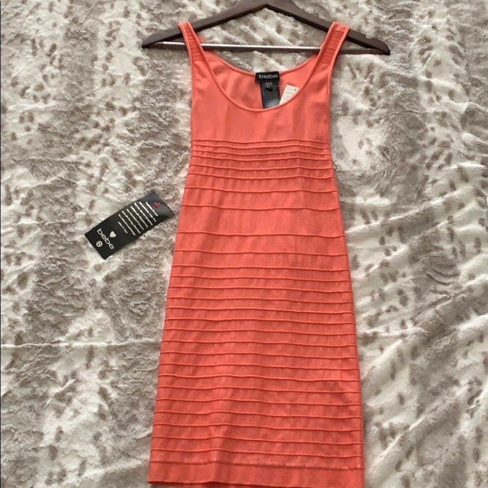 BEBE Bodycon Mini Dress - Coral